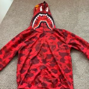 Bape, Jackets & Coats, Red Bape Hoodie